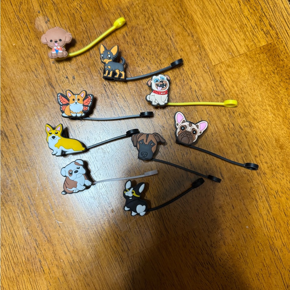 Cute Dog straw toppers